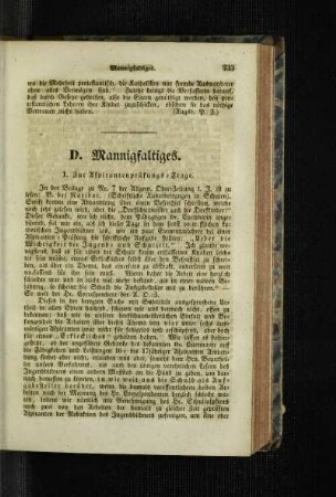 Zur Aspirantenprüfungs-Frage