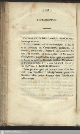 Post-scriptum