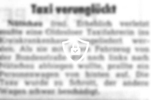 Taxi verunglückt