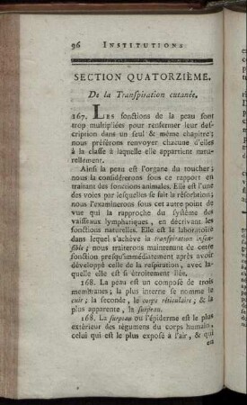 Section Quatorzième. De la Transpiration cutanée