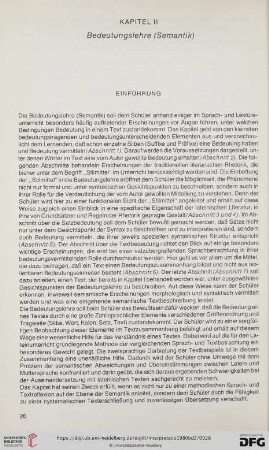 Kapitel II: Bedeutungslehre (Semantik)