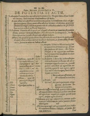 Curs. Metaph. Disputatio VI. De Potentia Et Actu.