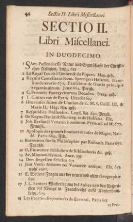 Sectio II. Libri Miscellanei.