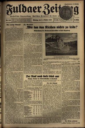 Ausgabe vom Montag, den 11. Oktober 1937.