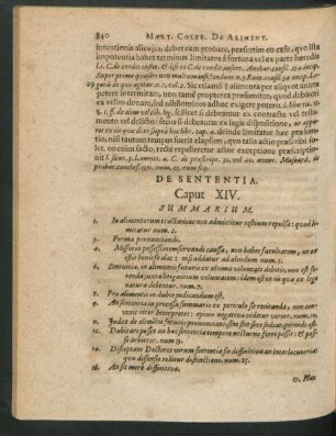 De Sententia. Caput XIV.