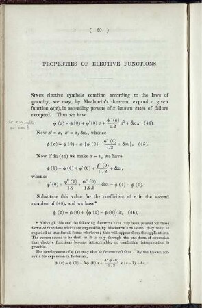 Properties of elective functions