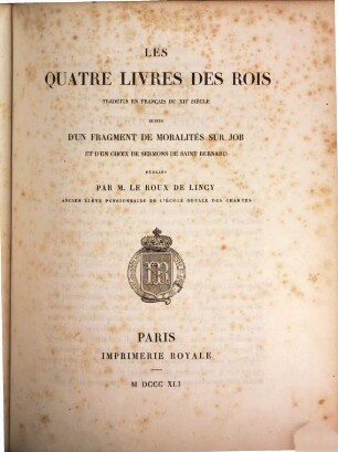 Les quatre livres des rois : traduits en français du XIIe siècle