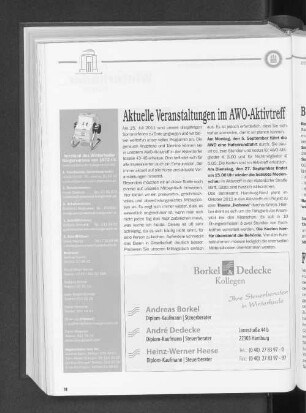 Aktuelle Veranstaltungen im AWO-Aktivtreff