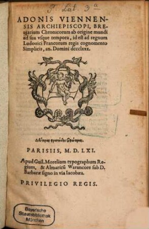 Breviarium chronicorum ab origine mundi ad sua usque tempora