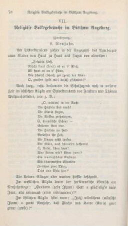 78-84 Religiöse Volksgebräuche im Bisthum Augsburg : Fortsetzung