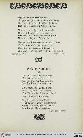 1: Eile mit Weile
