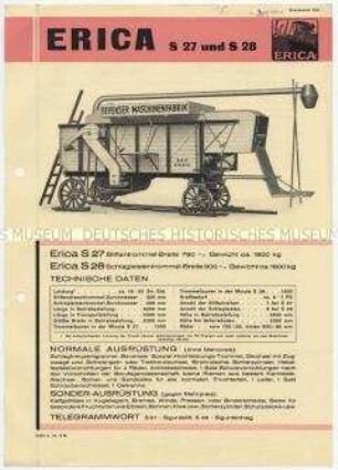 ERICA S 27 und S 28 - Dreschmaschinen