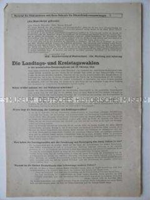 Anleitung für Diskussionen und Kurzreferate im Vorfeld der Wahlen 1946