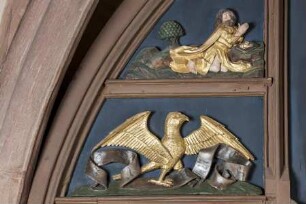 Kreuzaltar / Laienaltar — Evangelistensymbol des Johannes
