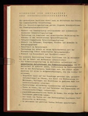 Hinweise zur Gestaltung des Unterrichtsprozesses
