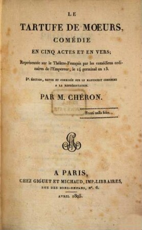 Le Tartufe de moeurs
