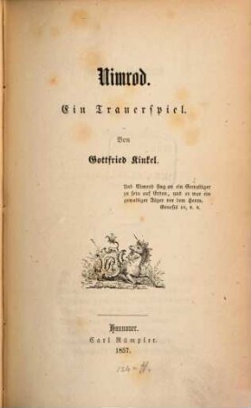 Nimrod : ein Trauerspiel