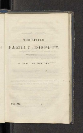 The Little Family-Dispute. A play, in one act.