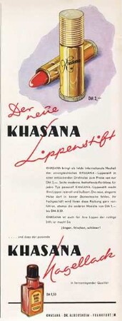 KHASANA - LIPPENSTIFT und NAGELLACK