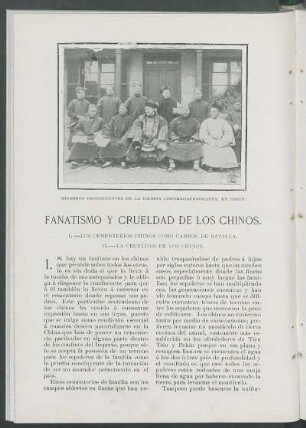Fanatismo y crueldad de los chinos. : I. - Los cementerios chinos como campos de batalla. II. - La crueldad de los chinos.