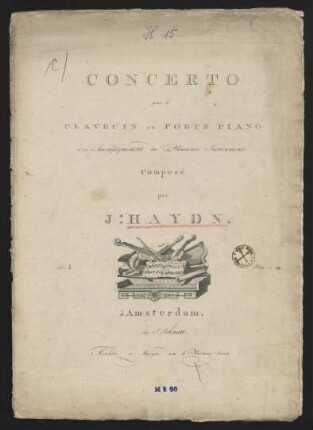 Concerto pour le clavecin ou forte piano avec l'accompagnement des plusieurs instruments, Bd. 1 : Principal- und Kontrabaßstimme