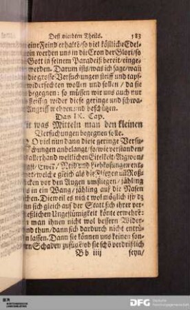 Das IX. Cap. Mit was Mitteln man den kleinen Versuchungen begegnen solle.