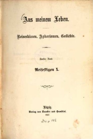 Aus meinem Leben : Reiseskizzen, Aphorismen, Gedichte, V. Reiseskizzen X: Ueber die Linie