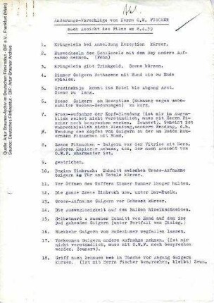 Änderungsvorschläge O.W. Fischer