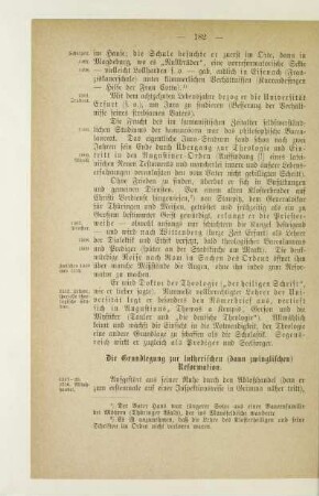 Die Grundlegung zur lutherischen (dann zwinglischen) Reformation