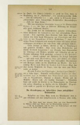 Die Grundlegung zur lutherischen (dann zwinglischen) Reformation
