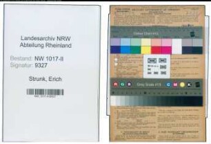 Entnazifizierung Erich Strunk , geb. 12.02.1905 (Maschinenschleifer)