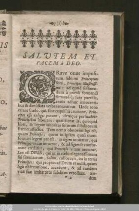 Salutem Et Pacem à Deo.