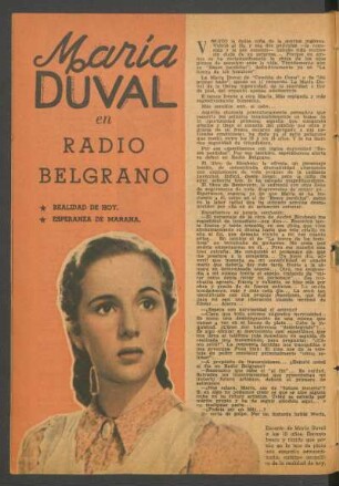 María Duval en Radio Belgrano