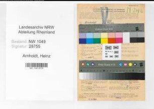 Entnazifizierung Heinz Arnholdt , geb. 20.06.1917 (Polizist)