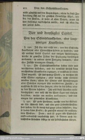 Vier und dreyßigstes Capitel. von den Schleichkrankheiten, oder langwierigen Krankheiten