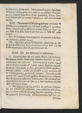 Cap. III. De Syntaxi Verborum.