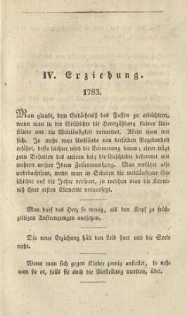 IV. Erziehung