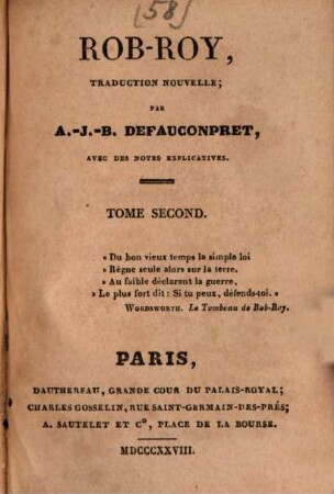 Rob-Roy, 2. (1828). - 167 S.