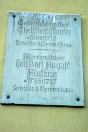 Gedenktafel für Musäus an Georgenschule