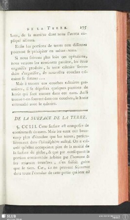 De la surface de la terre