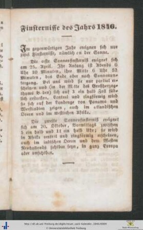 Finsternisse des Jahres 1846.
