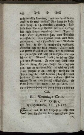 CXI. Am Sonntage Oculi. Evangelium Luc.XI, 14 bis 28.