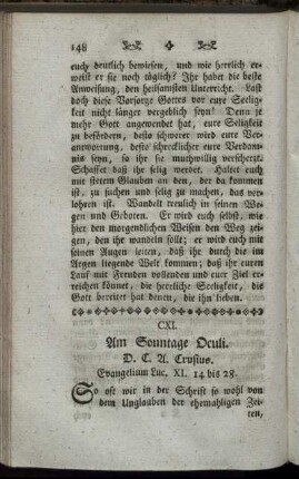 CXI. Am Sonntage Oculi. Evangelium Luc.XI, 14 bis 28.