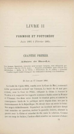 Chapitre premier. Affaire de Bac-Lé