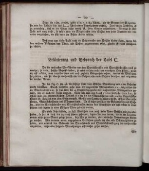 Erläuterung und Gebrauch der Tafel C.