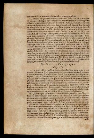 De Macie Puerorum. Cap. III.