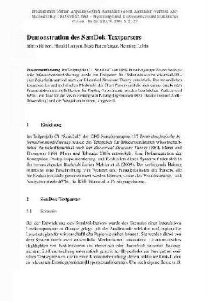 Demonstration des SemDok-Textparsers