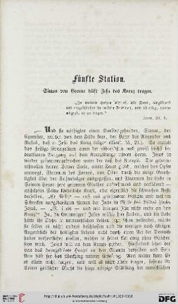 Fünfte Station. Simon von Cyrene hilft Jesu das Kreuz tragen