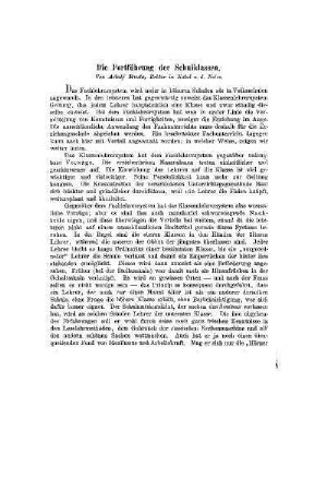 Die Fortführung der Schulklassen