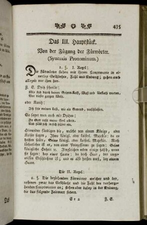Das III. Hauptstück. Von der Fügung der Fürwörter (Syntaxis Pronominum.)